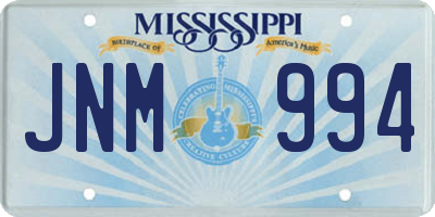 MS license plate JNM994