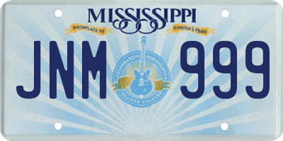 MS license plate JNM999