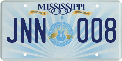 MS license plate JNN008