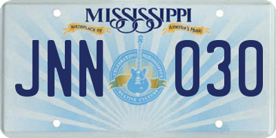 MS license plate JNN030