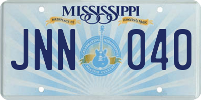 MS license plate JNN040
