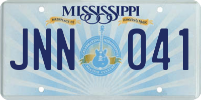 MS license plate JNN041