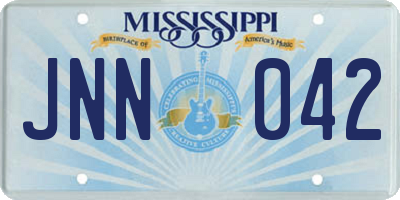 MS license plate JNN042