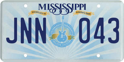 MS license plate JNN043