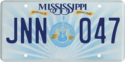 MS license plate JNN047