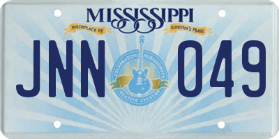 MS license plate JNN049