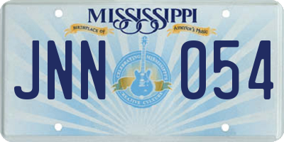 MS license plate JNN054