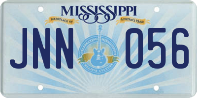 MS license plate JNN056