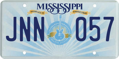 MS license plate JNN057