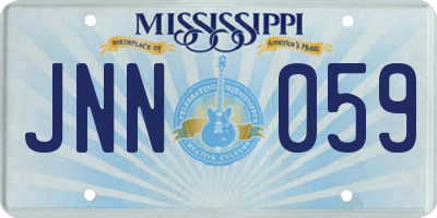 MS license plate JNN059