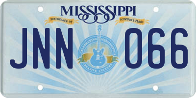 MS license plate JNN066