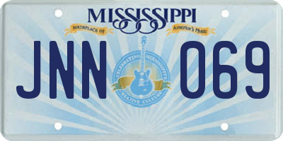 MS license plate JNN069