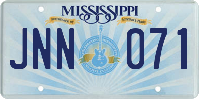 MS license plate JNN071
