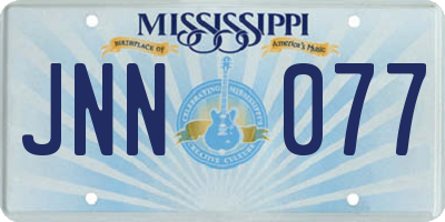 MS license plate JNN077