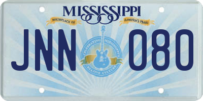 MS license plate JNN080