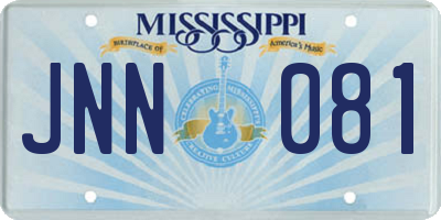 MS license plate JNN081
