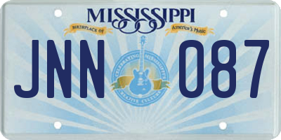 MS license plate JNN087
