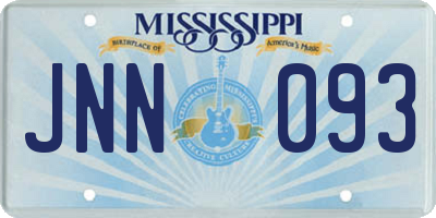 MS license plate JNN093