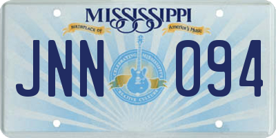 MS license plate JNN094