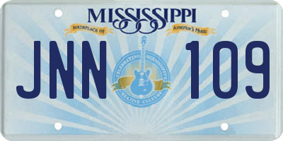 MS license plate JNN109