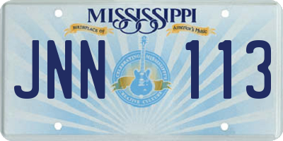MS license plate JNN113