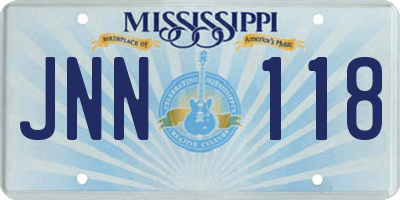 MS license plate JNN118