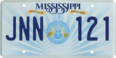 MS license plate JNN121