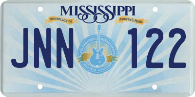 MS license plate JNN122