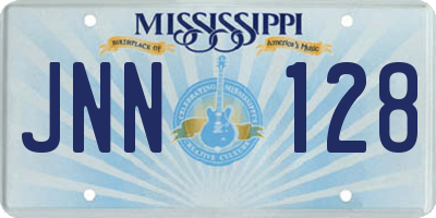 MS license plate JNN128