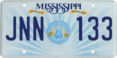 MS license plate JNN133