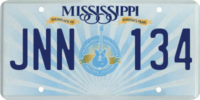 MS license plate JNN134