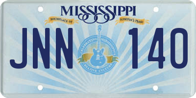 MS license plate JNN140