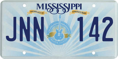MS license plate JNN142