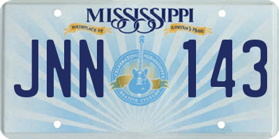MS license plate JNN143