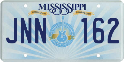 MS license plate JNN162