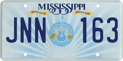 MS license plate JNN163
