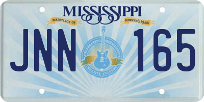 MS license plate JNN165