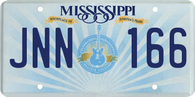 MS license plate JNN166