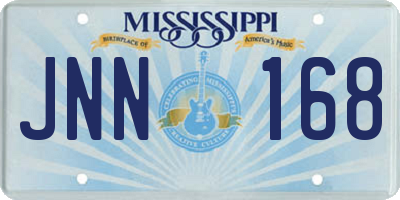 MS license plate JNN168