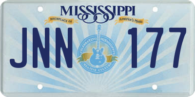 MS license plate JNN177