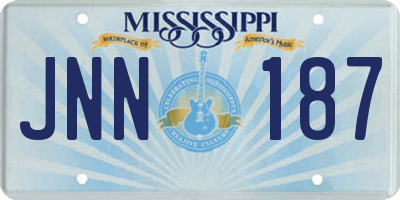 MS license plate JNN187