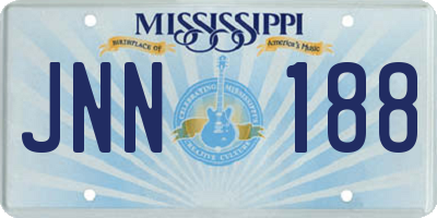 MS license plate JNN188