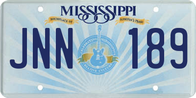 MS license plate JNN189