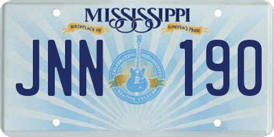 MS license plate JNN190