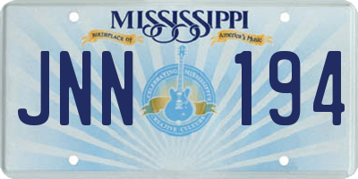 MS license plate JNN194