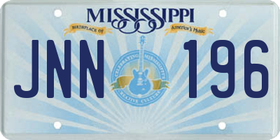 MS license plate JNN196