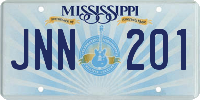 MS license plate JNN201