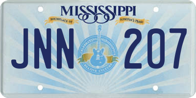 MS license plate JNN207