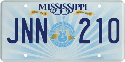 MS license plate JNN210