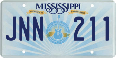 MS license plate JNN211